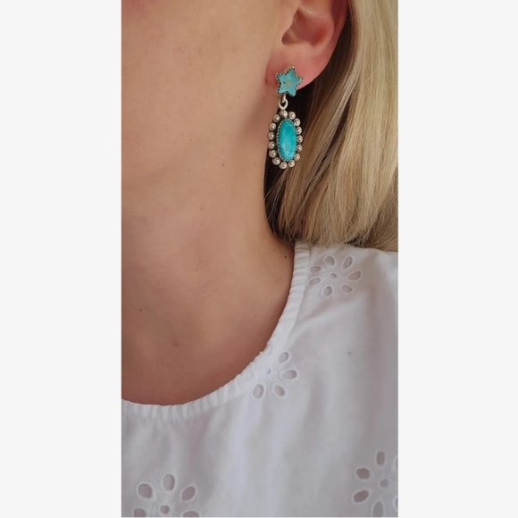 Turquiose Star Drops - Picture 4 of 5